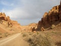 Rock formations in Canyon Charyn (Sharyn) National Park Royalty Free Stock Photo